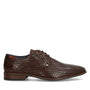 Heren veterschoenen-Bruin leer