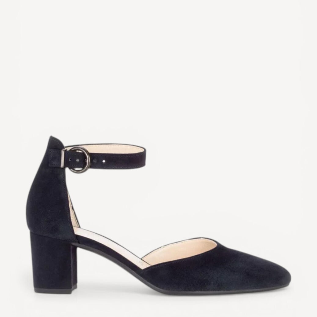 BALLERINAS + PUMPS-Blauw suède/nubuck