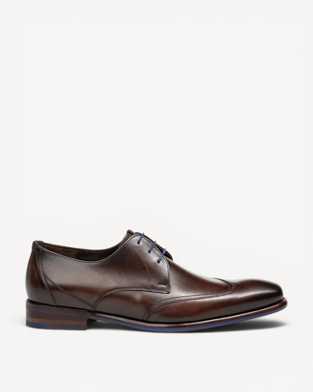 Heren veterschoenen-Bruin leer