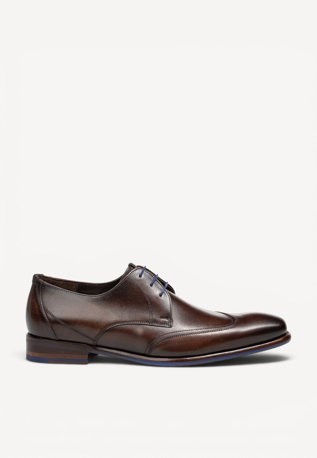 Heren veterschoenen-Bruin leer