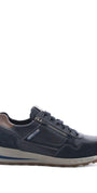 Heren veterschoenen-Blauw leer