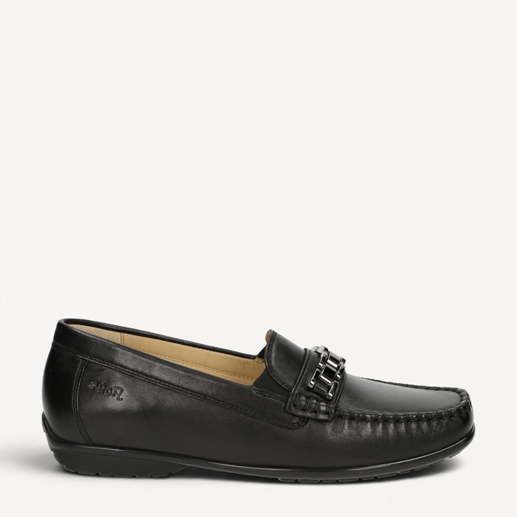 DAMES INSTAPSCHOENEN-Zwart leer
