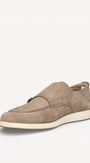 Heren veterschoenen-Beige suède/nubuck