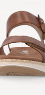 DAMES OPEN SCHOENEN-Bruin leer