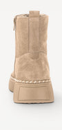 DAMES BOOTS+KORT LAARS-Beige suède/nubuck