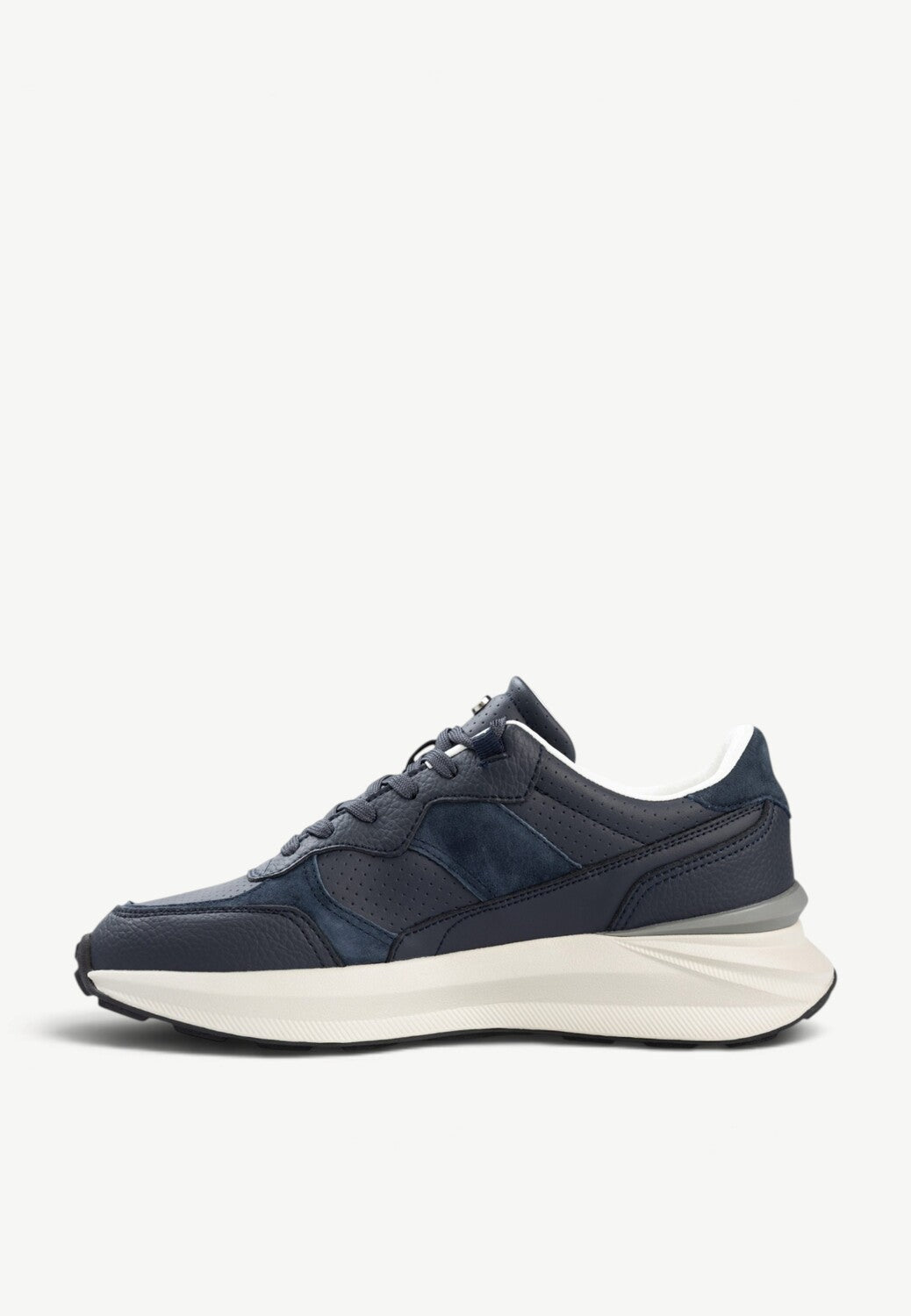 Heren veterschoenen-Blauw leer