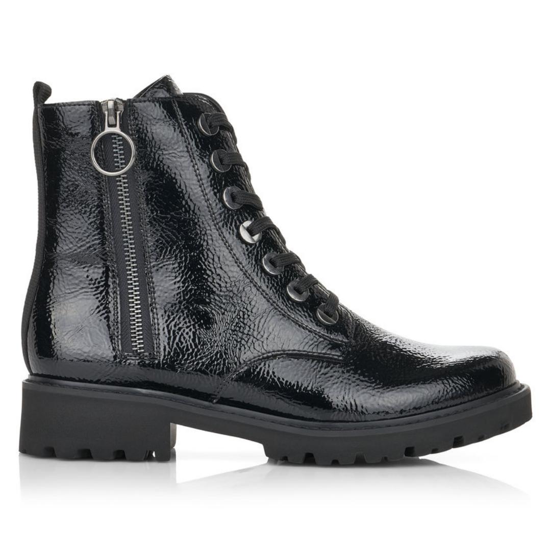 DAMES BOOTS+KORT LAARS-Zwart lak