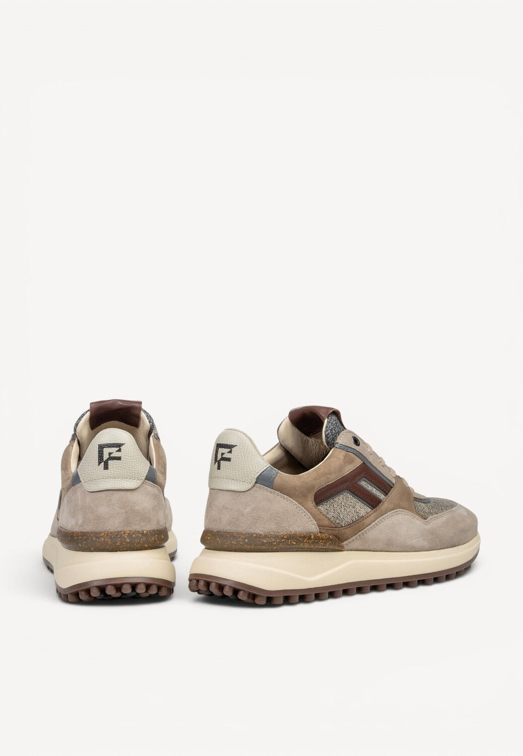 Heren veterschoenen-Bruin combi kleur