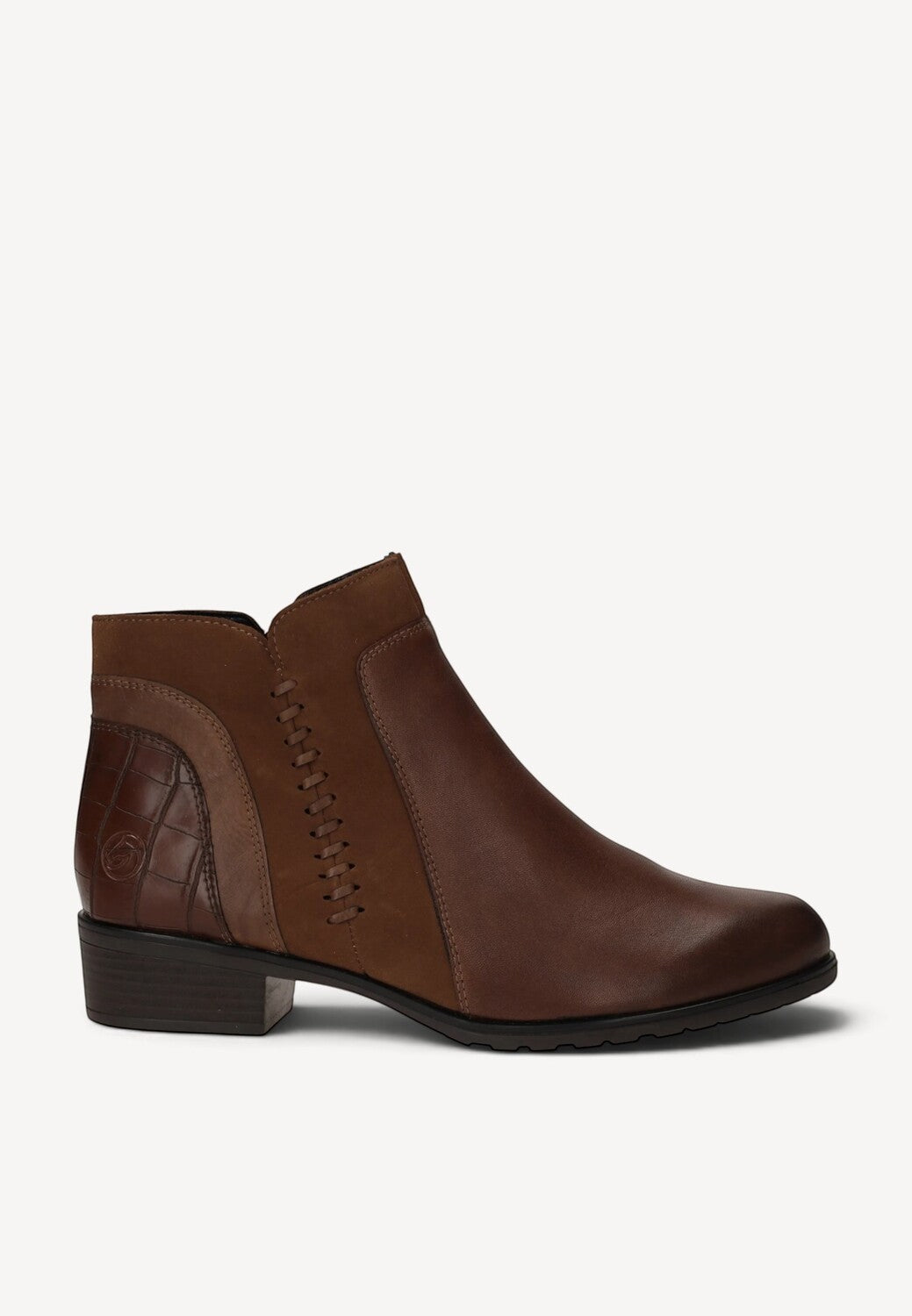 DAMES BOOTS+KORT LAARS-Bruin leer