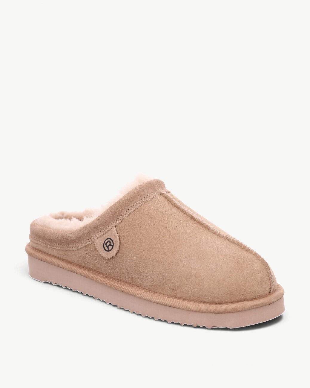 Dames muil pantoffels-Beige suède/nubuck