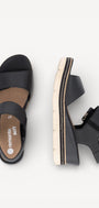 DAMES OPEN SCHOENEN-Zwart leer