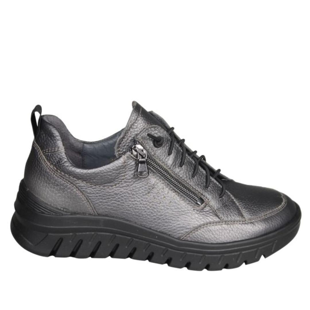 DAMES SPORTIEVE VETERSCHO-Zilver leer