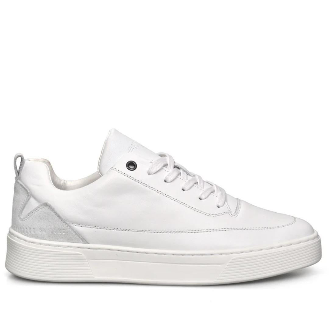 Heren veterschoenen-Wit leer