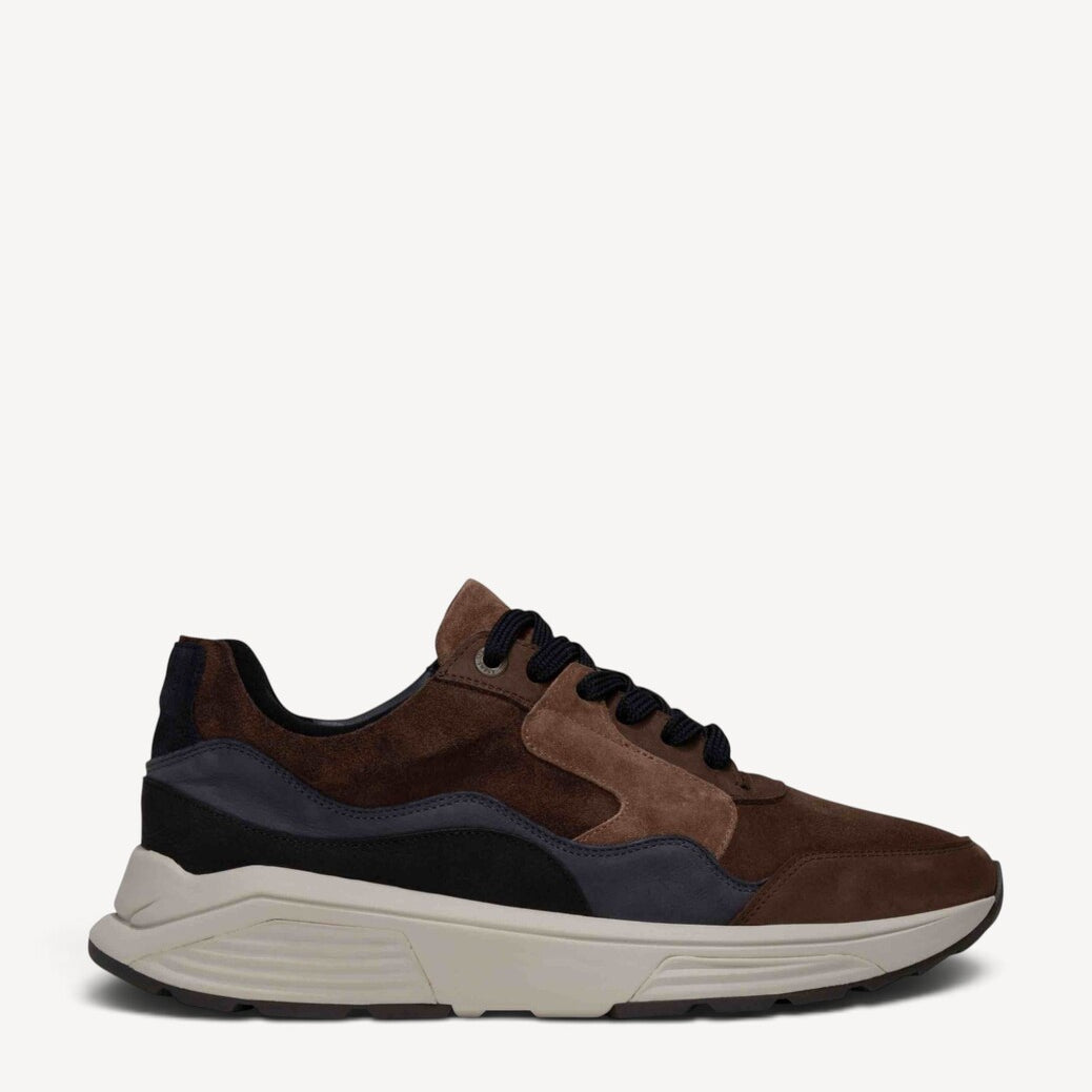 Heren veterschoenen-Bruin combi kleur