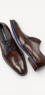 Heren veterschoenen-Bruin leer