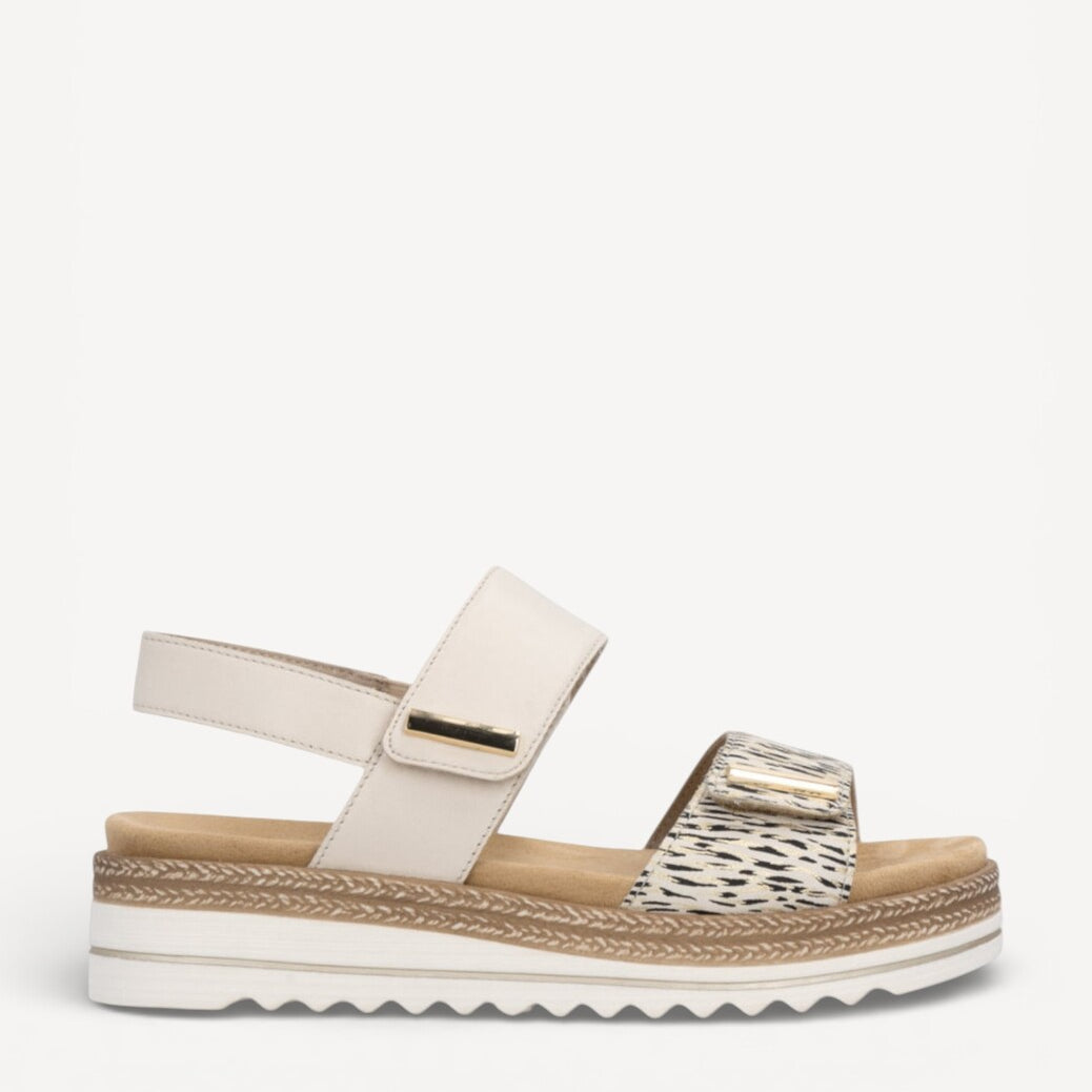 DAMES OPEN SCHOENEN-Beige combi kleur