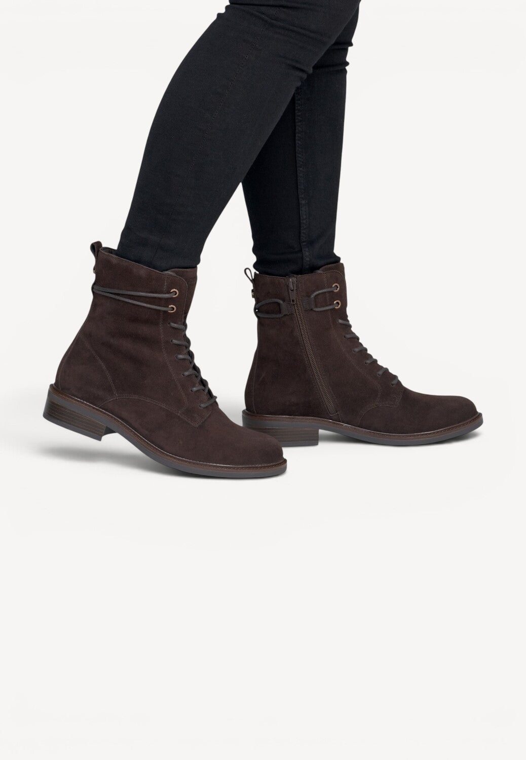 DAMES BOOTS+KORT LAARS-Bruin suède