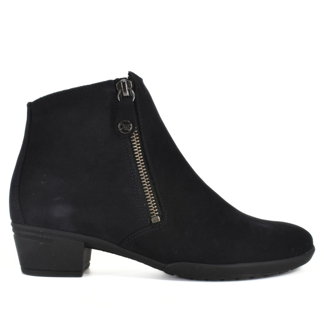 DAMES BOOTS+KORT LAARS-Blauw suède/nubuck