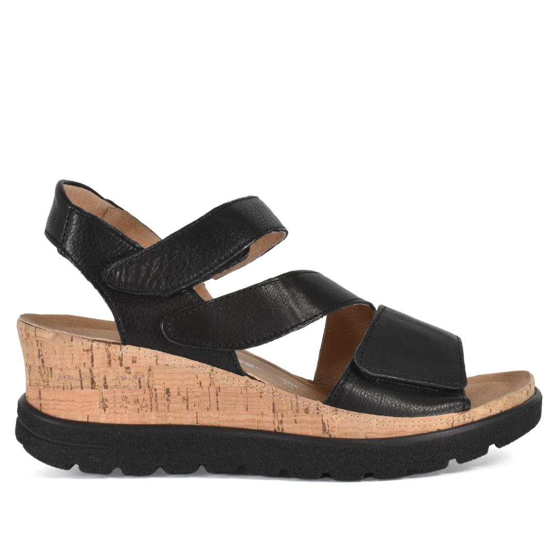 DAMES OPEN SCHOENEN-Zwart leer