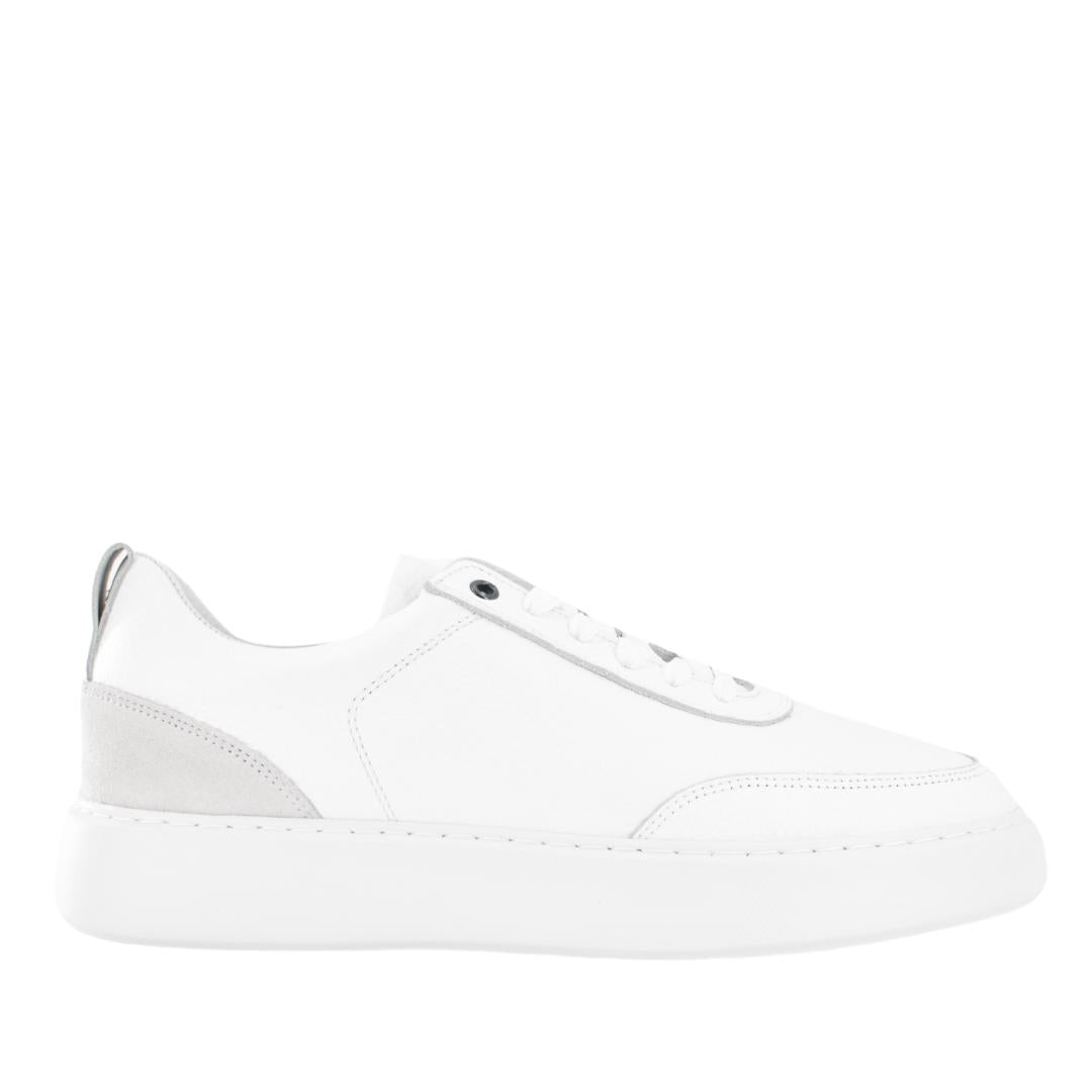 Heren veterschoenen-Wit leer