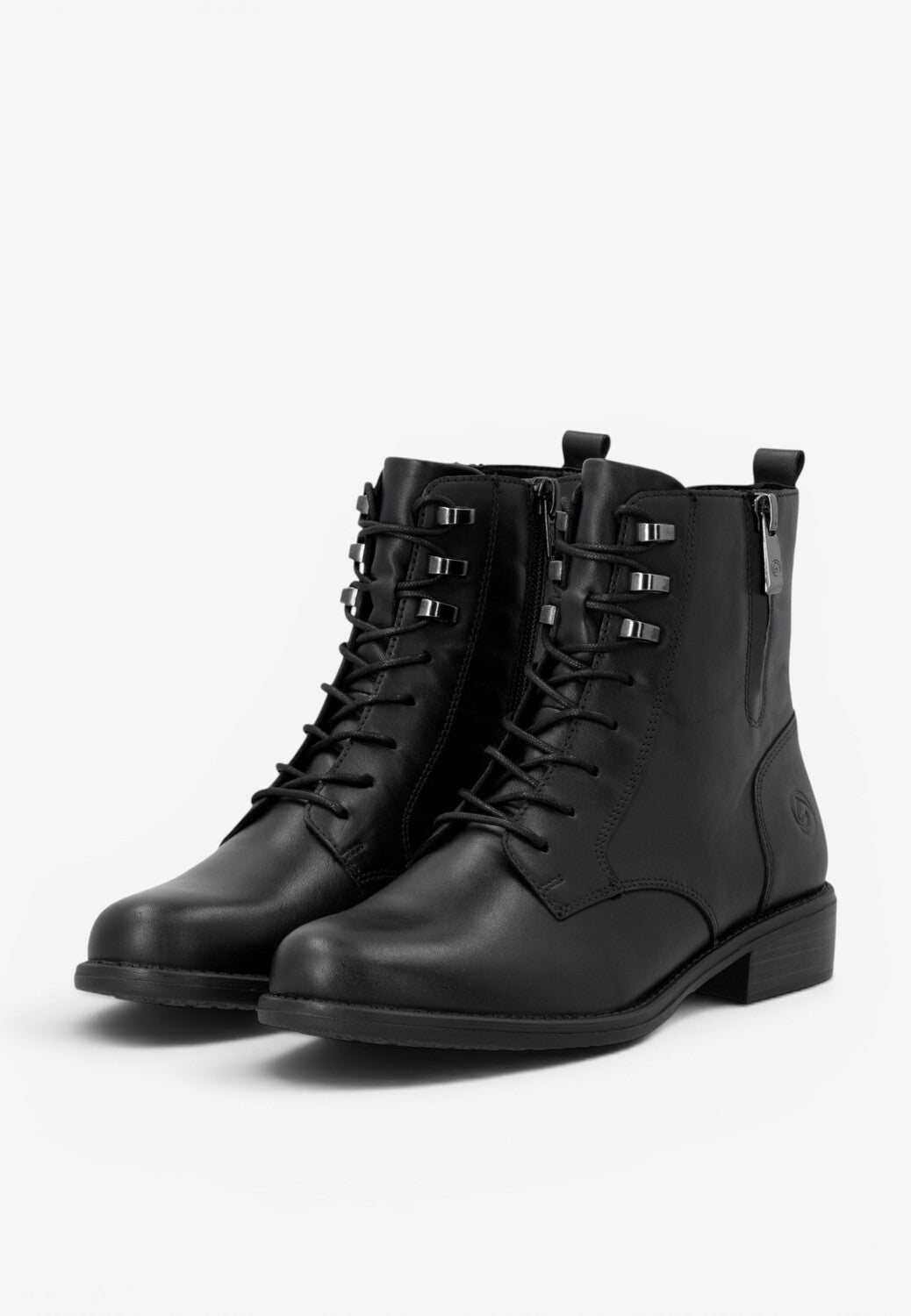 DAMES BOOTS+KORT LAARS-Zwart leer