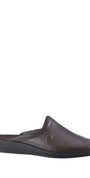 Heren muil pantoffels-Bruin leer