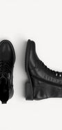 DAMES BOOTS+KORT LAARS-Zwart leer