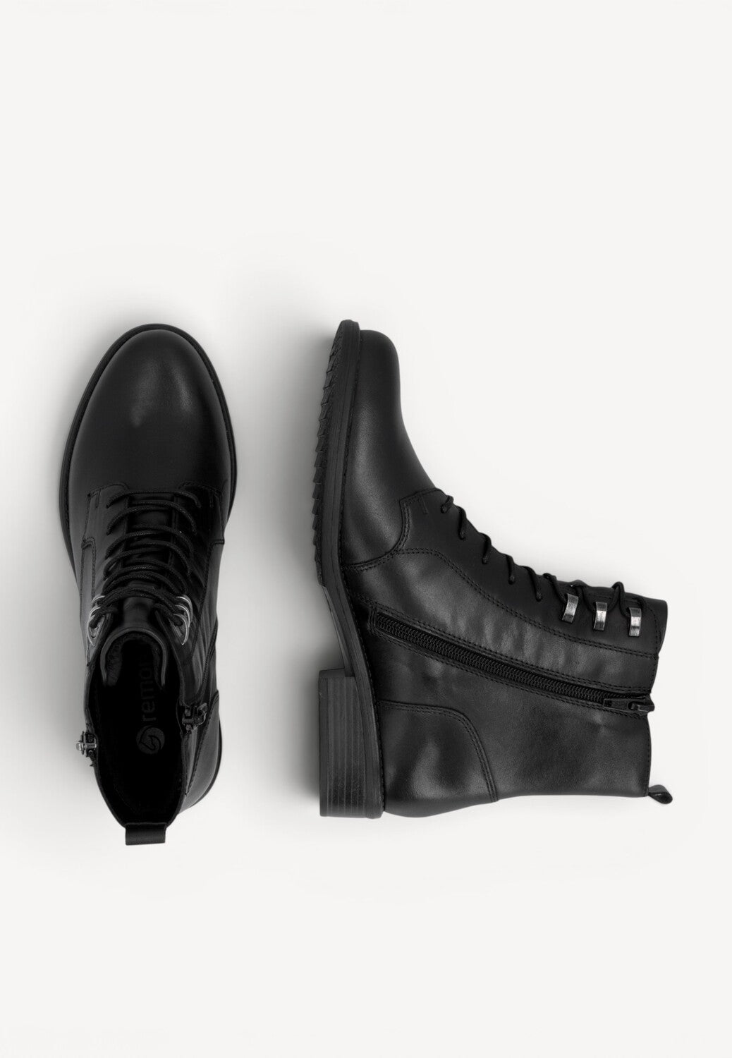 DAMES BOOTS+KORT LAARS-Zwart leer