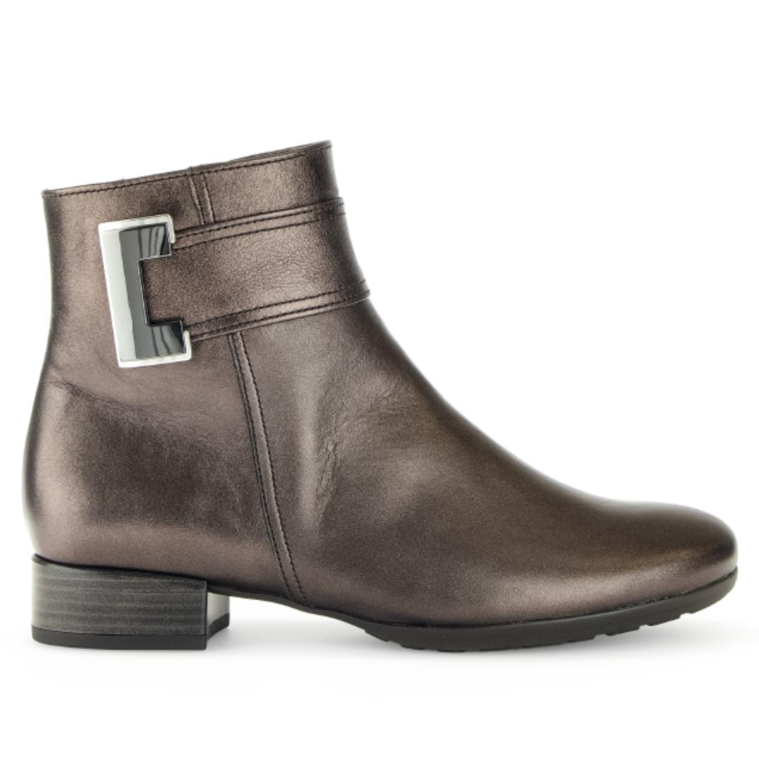 DAMES BOOTS+KORT LAARS-Brons leer