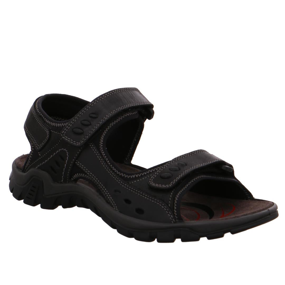 HE SLIPPER/SAND-Zwart leer