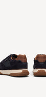 Heren veterschoenen-Blauw suède/nubuck
