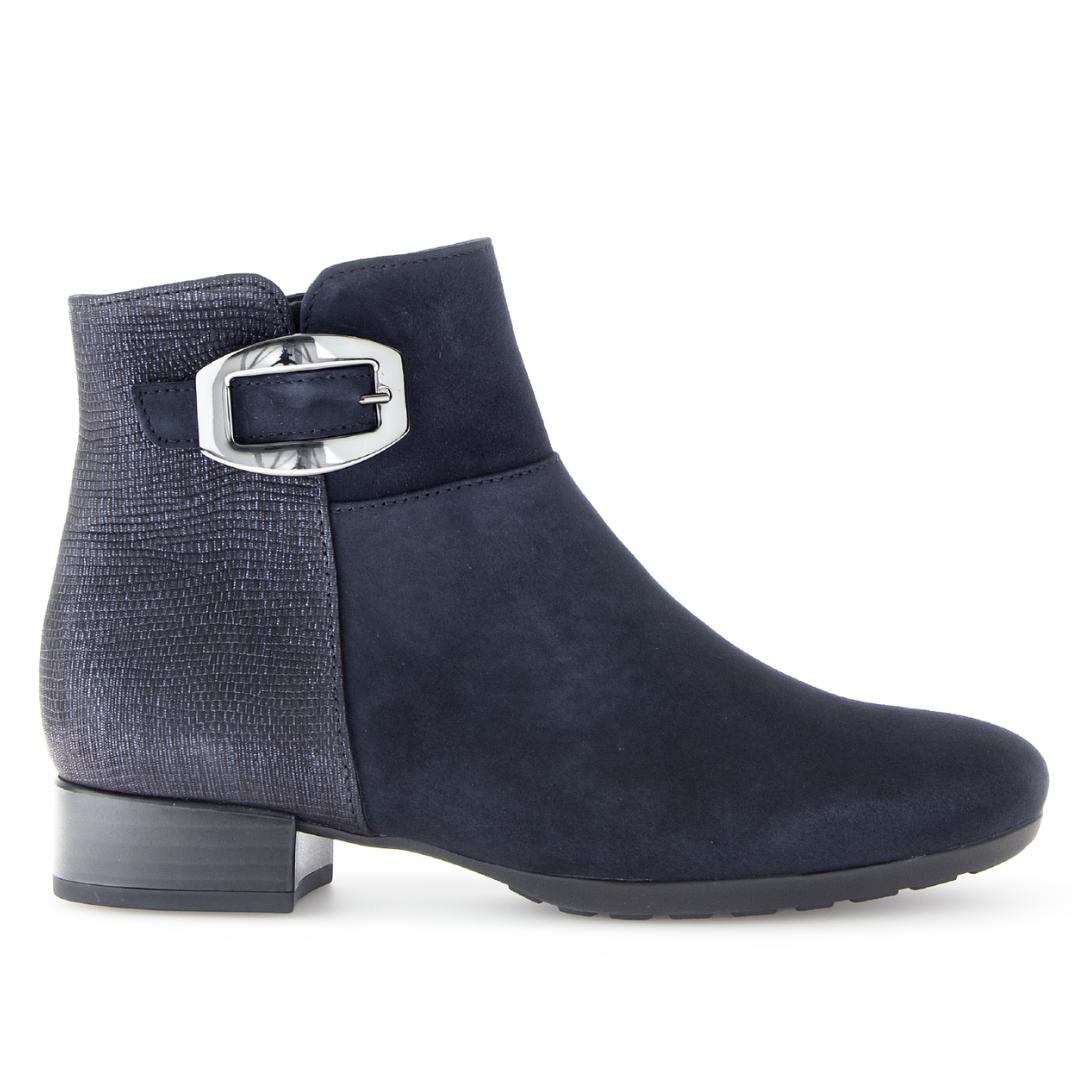 DAMES BOOTS+KORT LAARS-Blauw suède/nubuck