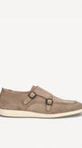 Heren veterschoenen-Beige suède/nubuck