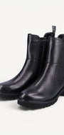 DAMES BOOTS+KORT LAARS-Zwart leer