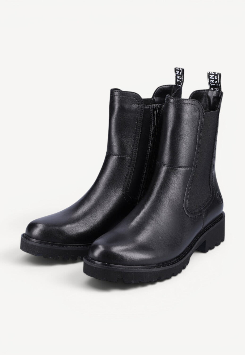 DAMES BOOTS+KORT LAARS-Zwart leer