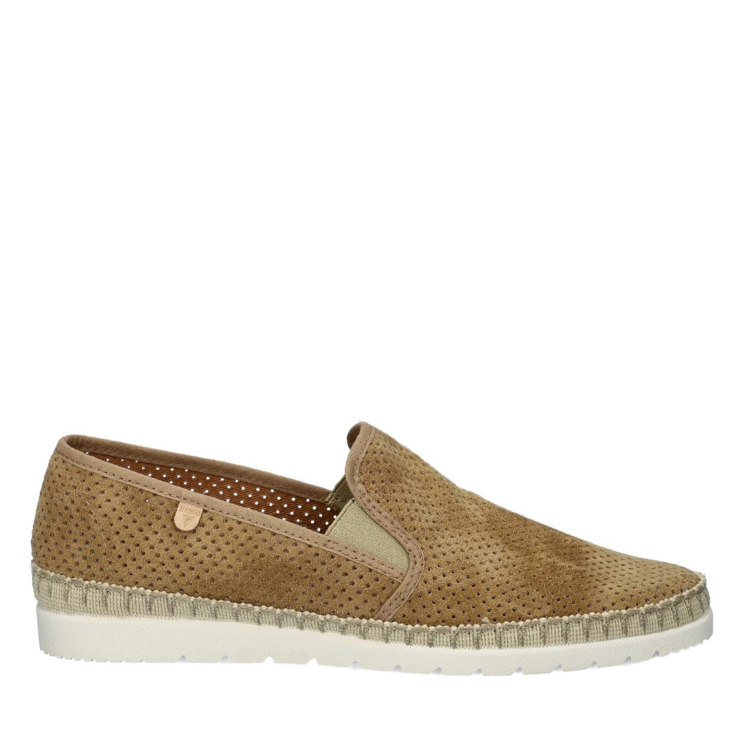 Heren instapper-Beige suède/nubuck