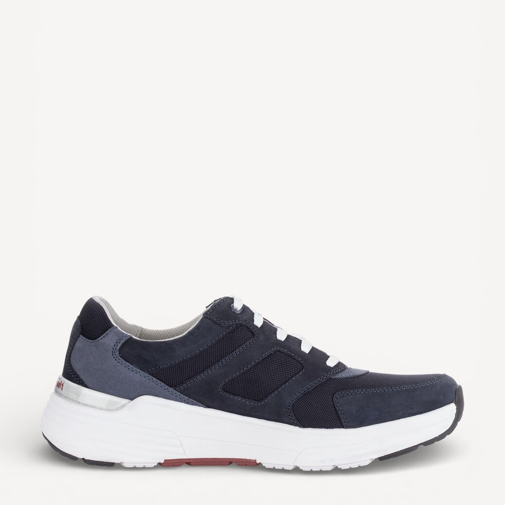Heren veterschoenen-Blauw suède/nubuck
