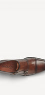 Heren veterschoenen-Bruin leer