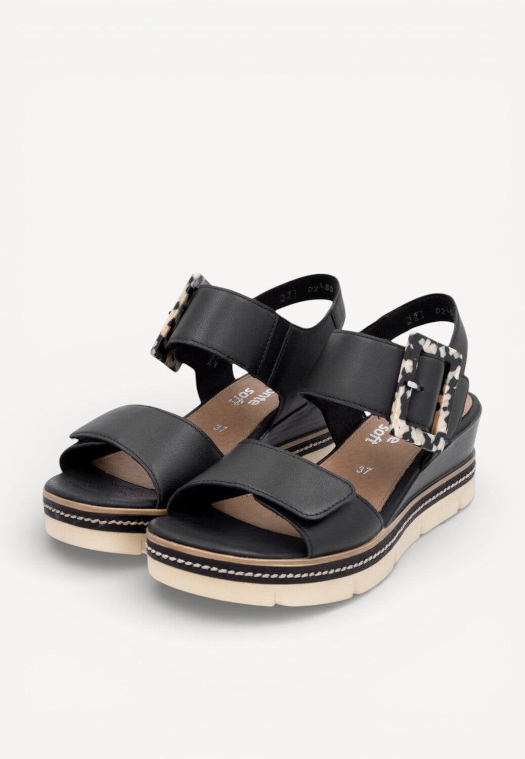 DAMES OPEN SCHOENEN-Zwart leer