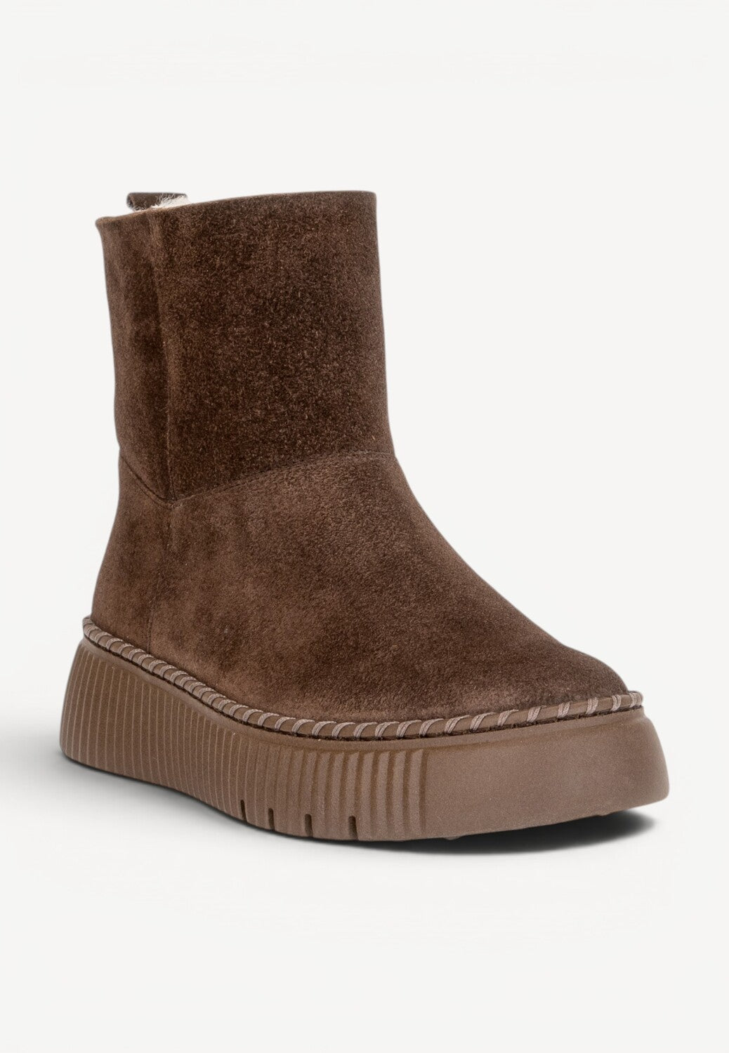 DAMES BOOTS+KORT LAARS-Bruin suède