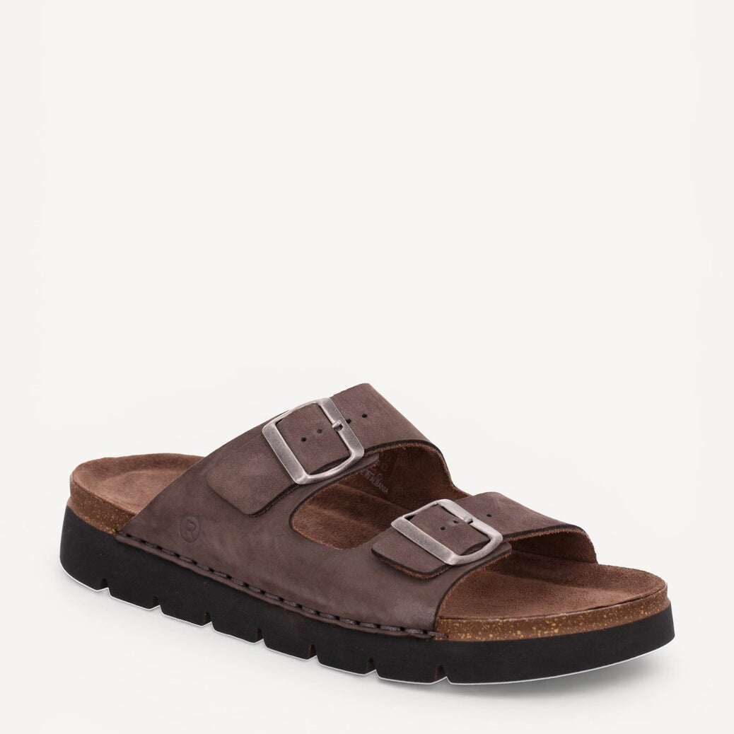 HE SLIPPER/SAND-Bruin leer