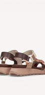 DAMES OPEN SCHOENEN-Bruin combi kleur