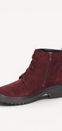 DAMES BOOTS+KORT LAARS-Rood suède/nubuck