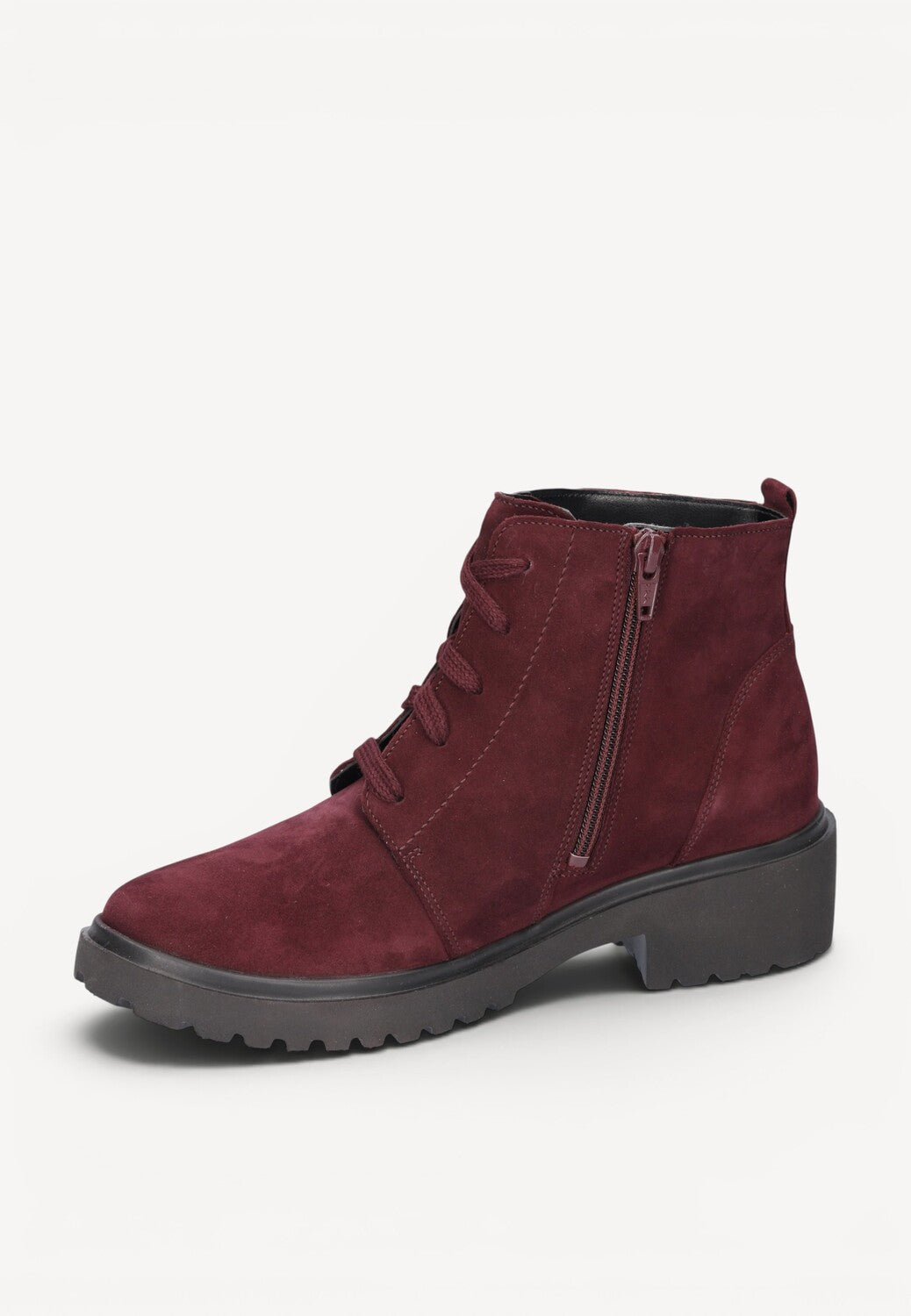 DAMES BOOTS+KORT LAARS-Rood suède/nubuck