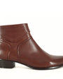 DAMES BOOTS+KORT LAARS-Bruin leer