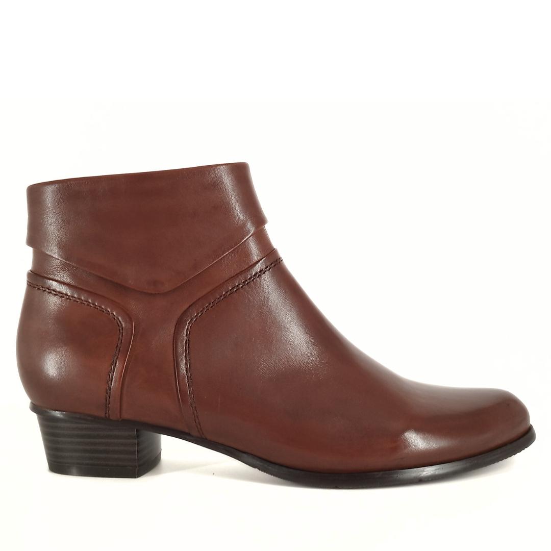 DAMES BOOTS+KORT LAARS-Bruin leer