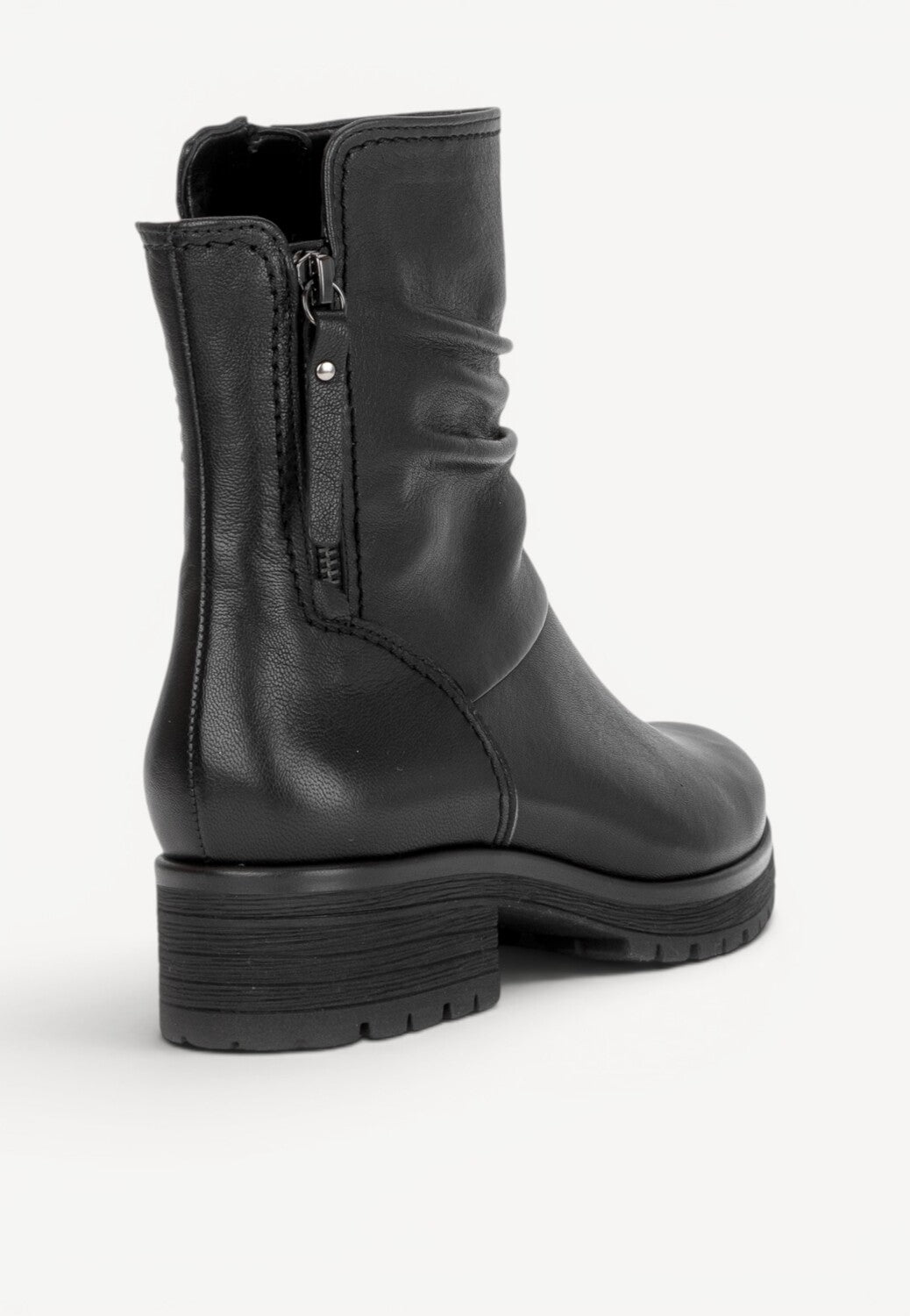 DAMES BOOTS+KORT LAARS-Zwart leer
