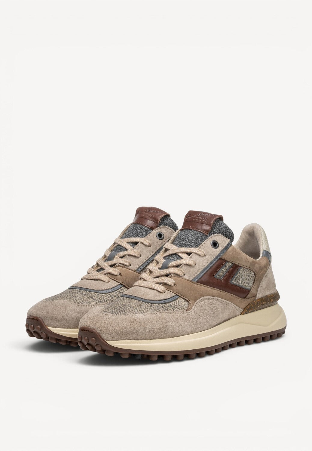 Heren veterschoenen-Bruin combi kleur