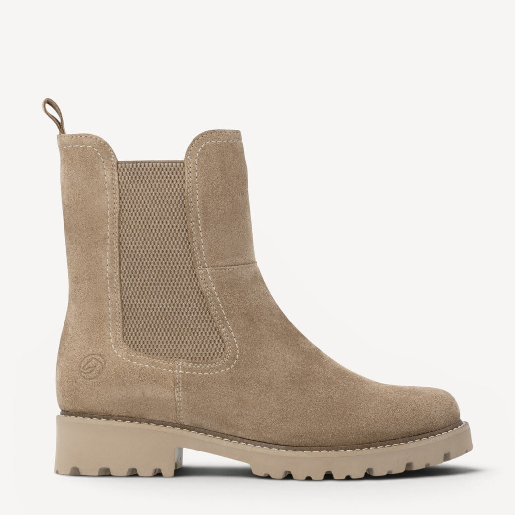 DAMES BOOTS+KORT LAARS-Beige suède/nubuck