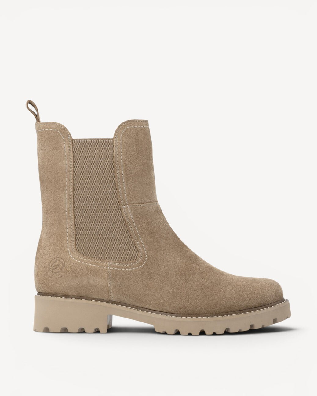 DAMES BOOTS+KORT LAARS-Beige suède/nubuck